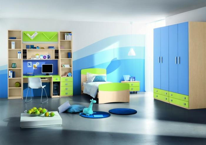 design lasten huonekalut vihreä sininen
