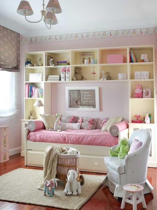 lastenhuoneen ideoita vaaleanpunainen söpö makea sohva