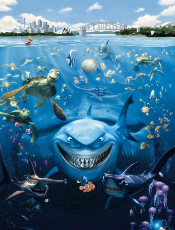 lastenhuoneen tapetti seinäsuunnittelu nemo