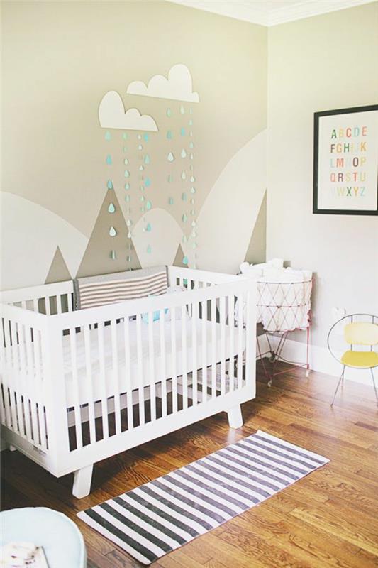 lastenhuoneen seinän väri vauvan huoneen suunnittelu vauvan sängyn seinän suunnittelu