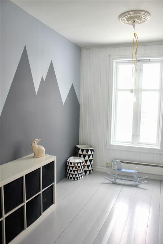 lastenhuoneen seinän väri vauvan huoneen suunnittelu seinän suunnittelu