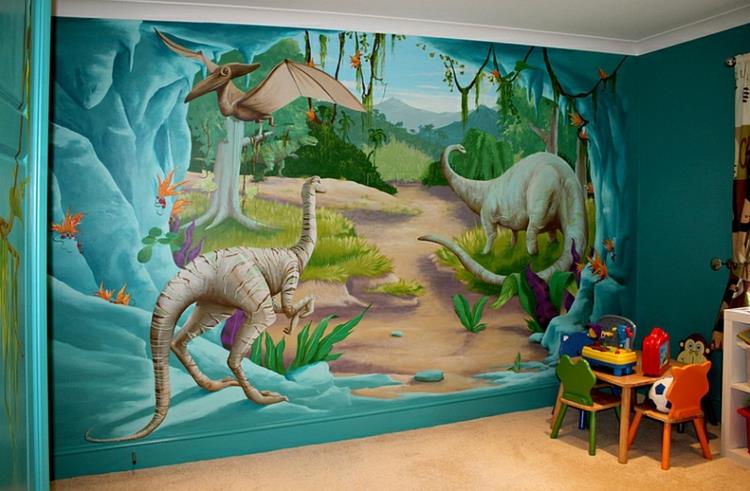 lastenhuoneen seinätarrat eläimet dinosaurus leikkihuone suunnittelu seinäkoriste ideoita