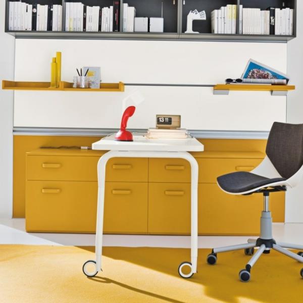 lastenhuoneen kalusteet keltainen kirjoituspöytä lastenhuone stelten