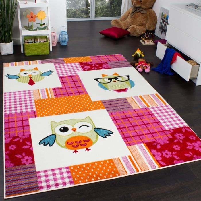 lastenhuone matto lapset matto pöllöt amazon modernit aiheet värikäs