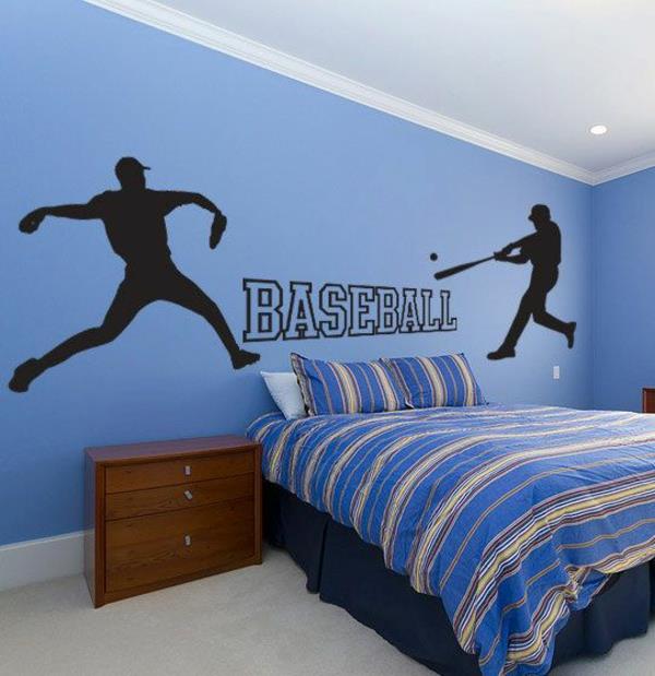 lastenhuoneen seinät suunnittelu lasten koriste -ideoita baseball
