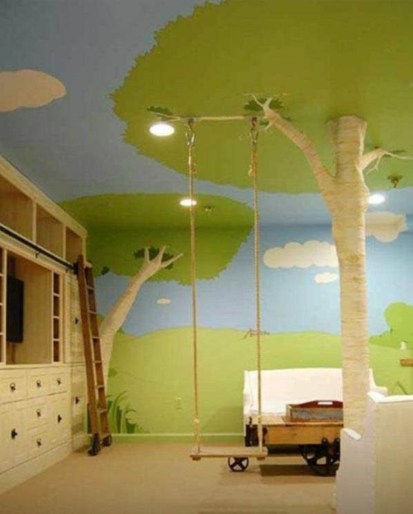 lastenhuoneen seinät suunnittelevat lasten ideametsää