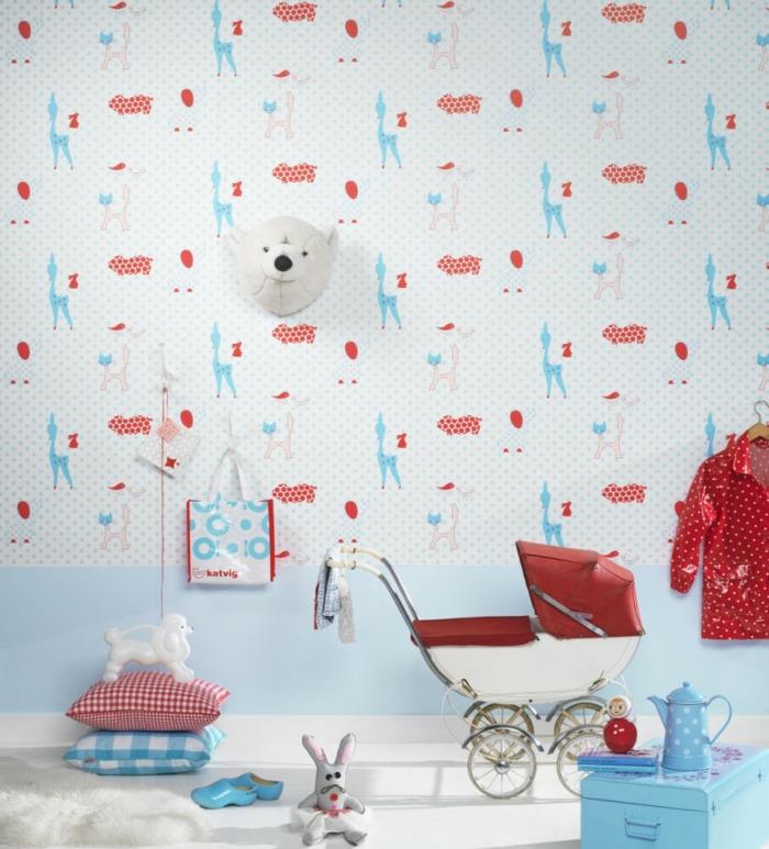 design lastenhuoneen seinät seinämaalaus tapetti tuore kuvio