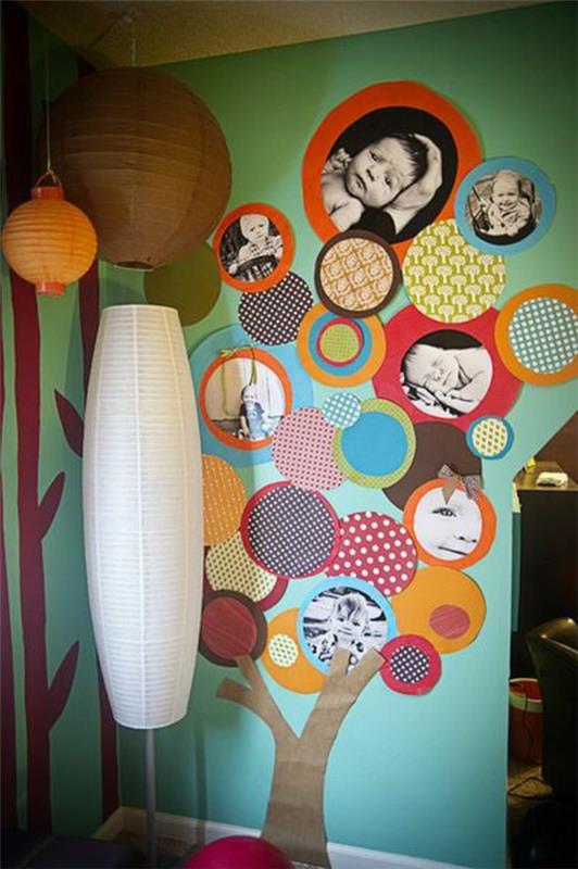 design lastenhuoneen seinät seinätarrat valokuvat riippuvalaisimet