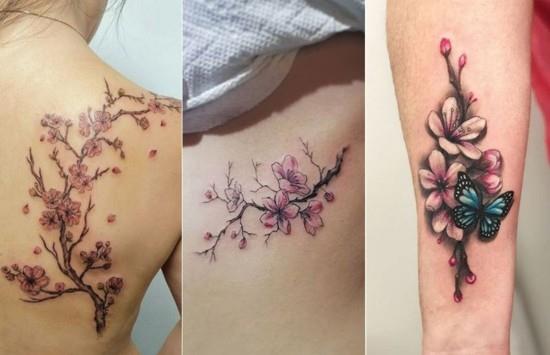 kirsikankukka tatuointi sakura variantteja