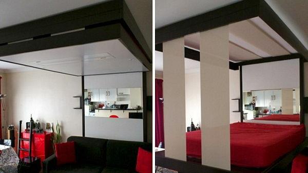 kokoontaitettavat vuoteet liikkuvat sängynpunaiset liinavaatteet punaisella