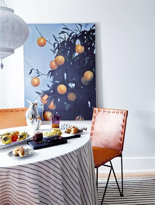 klassinen ruokasali, pyöreän pöydän seinäkoristeiden ideoita maalauksia