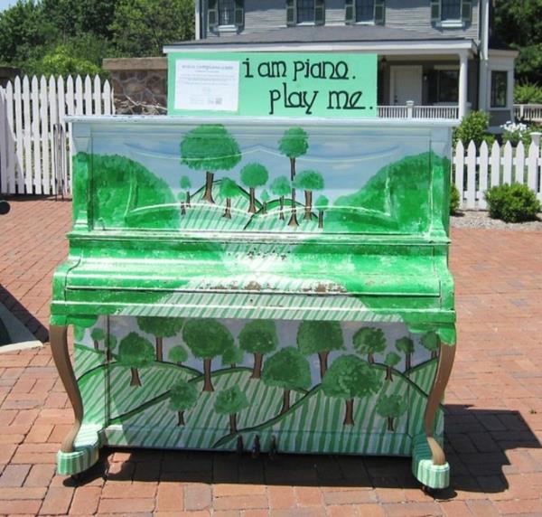 pianonäppäimet flyygeli vihreä luonnollinen ympäristö