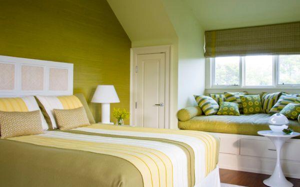 pienet makuuhuoneet vihreitä vivahteita paljon säilytystilaa