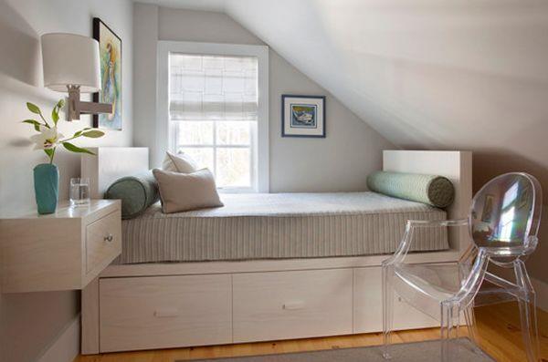 Suunnittele luovasti pienet makuuhuoneet, paljon säilytystilaa sängyn alla