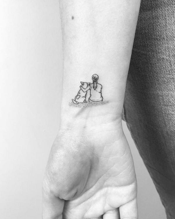 pienet tatuoinnit ihmiselle ja koiralle - hienoa