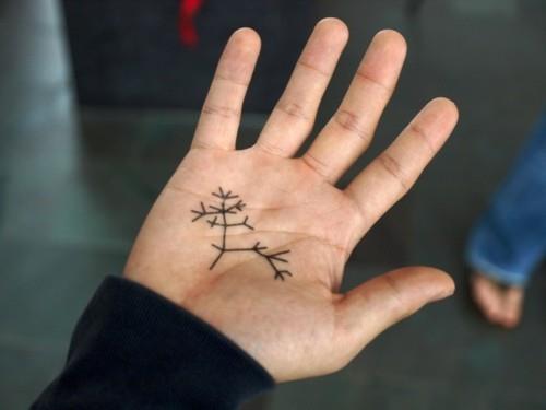 pienet tatuoinnit miesten palmupuun oksat