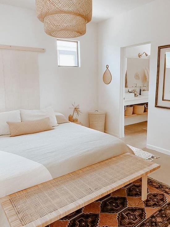 pieni makuuhuone optisesti laajentaa kirkas erittäin houkutteleva tunnelma neutraalit värit mukava huoneen suunnittelu