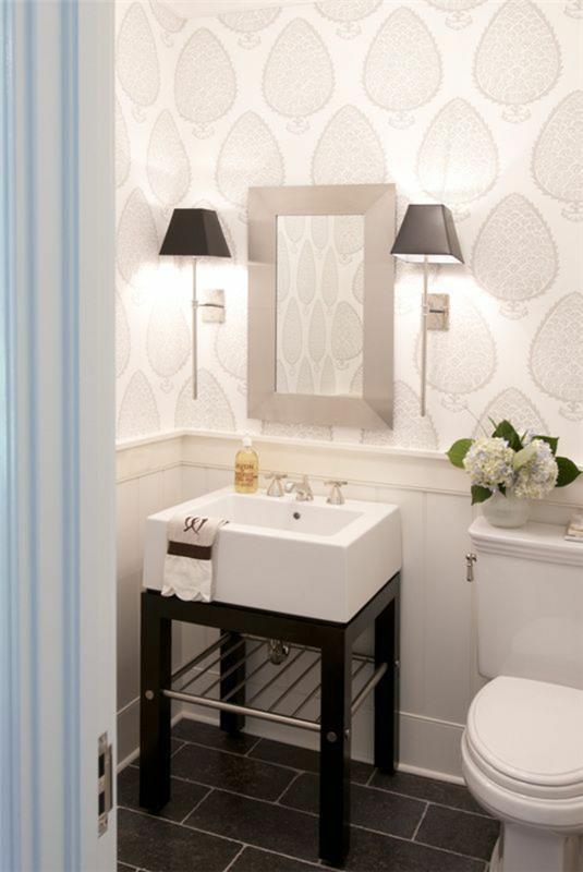 pienen kylpyhuoneen pesualtaan koristelu tapetit kylpyhuoneen suunnittelu pieni kylpyhuone