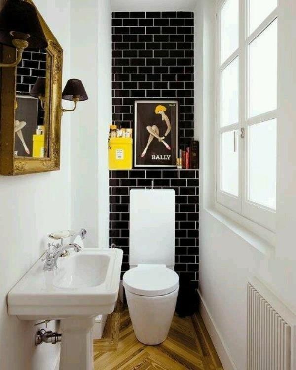 pieni kylpyhuone perustaa pesuallas wc retro tyyli laatta seinän suunnittelu