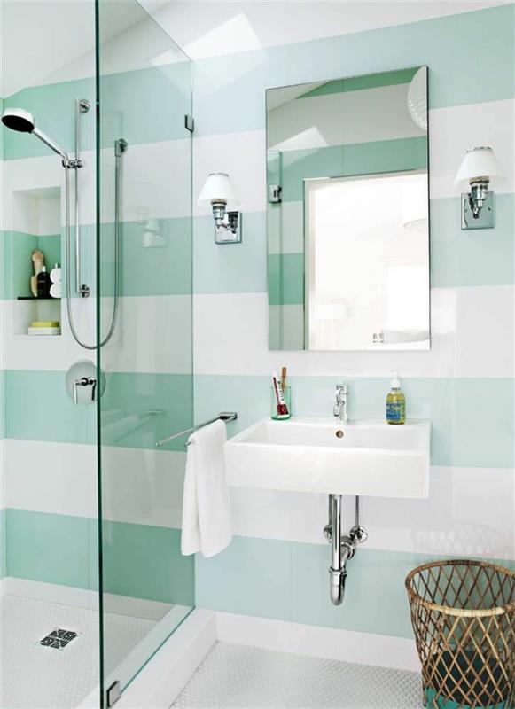 pieni kylpyhuone laatat ideoita seinälaatat raita kuvio kylpyhuone laatat moderni