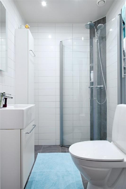 pieni kylpyhuone muotoilu kompakti suihkukaappi lasi kylpyhuonekalusteet