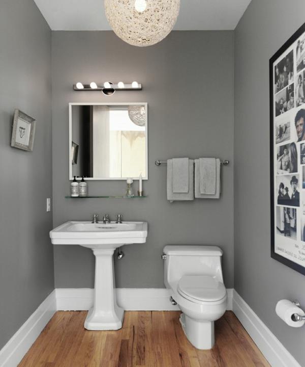 pieni kylpyhuone suunnittelu seinän väri kylpyhuone harmaa