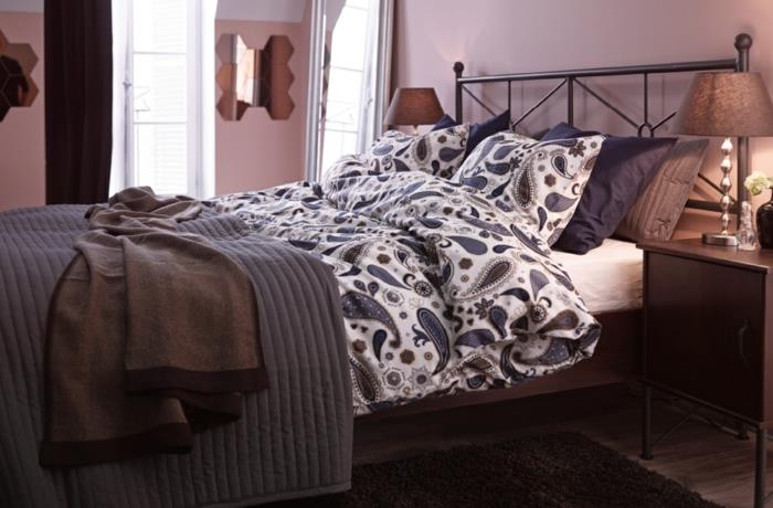 pieni makuuhuone suunnittelu makuuhuoneen verhot epäsuora valaistus kirkas ikea2