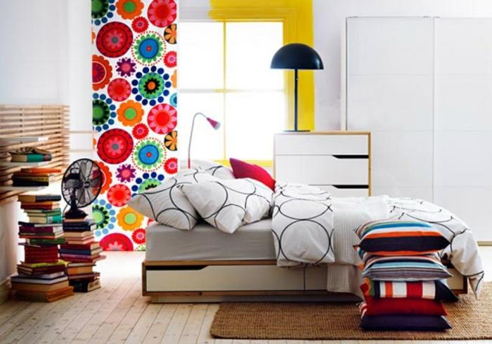 pieni makuuhuone design makuuhuoneen verhot epäsuora valaistus kirkas tyylikäs ikea15