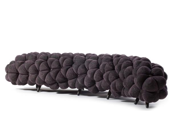 pieni moderni sohva tummanharmaa toukka