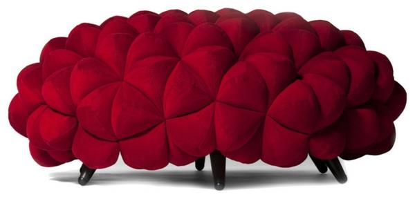 pieni moderni sohva ottomaanien punainen