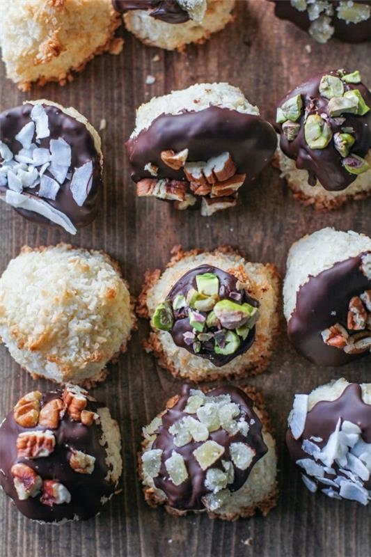 kookos macaroons suklaapähkinät