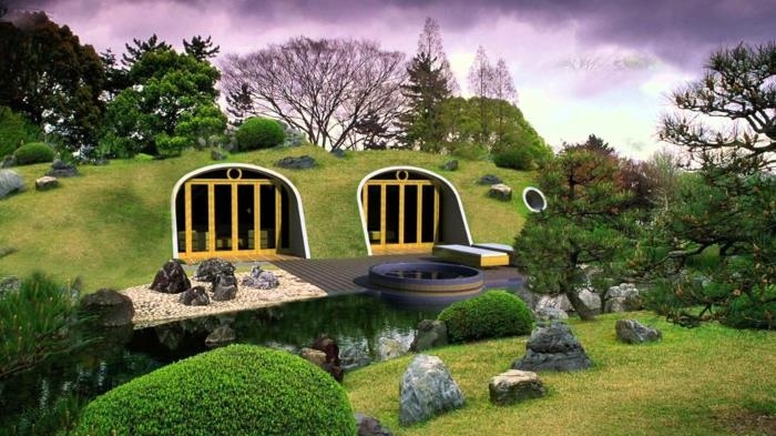 ekologinen rakennus hobbit house innovatiivinen muta talo luonto
