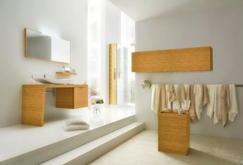 täysin valkoiset kylpyhuoneen puukalusteet design -kuvia