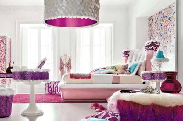 täydellinen makuuhuone tyttömäinen vaaleanpunainen violetti
