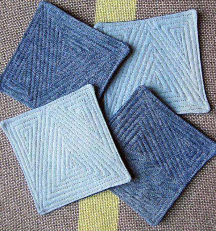 luova käsityö cup lasinaluset ompelu denim
