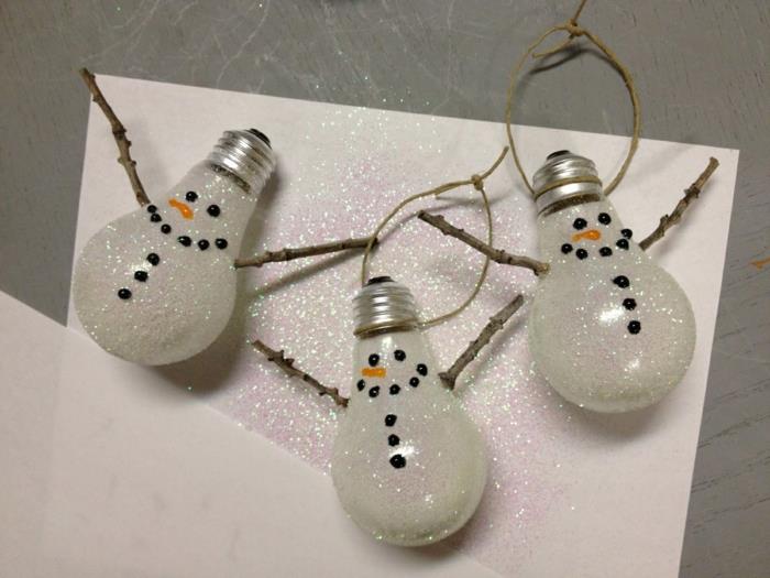 luovia käsityöideoita vanhat hehkulamput lumiukot diy
