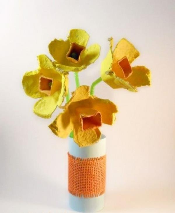 luovia käsityöideoita munarasia kukat maljakko