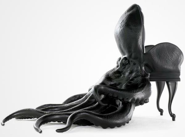 suunnittelijatuolit nahkaa mustaa mustekalaa