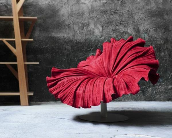 suunnittelija tuolit punainen kukka