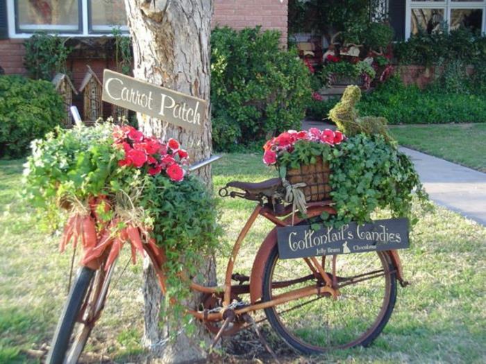 luovia puutarhaideoita pienille puutarhoille polkupyörän huomautus
