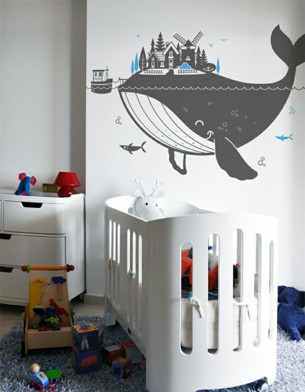 luova seinän suunnittelu lastentarha seinä tarrat ideoita vauvan huone