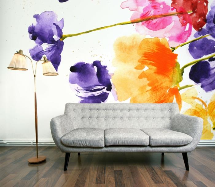 seinäsuunnittelu seinän suunnittelu värisuunnittelu vesiväri värit vaikutus kukkia