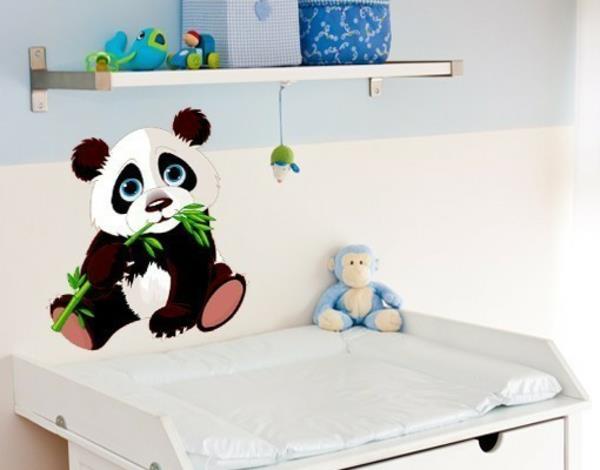 luova seinän suunnittelu seinä tarrat vauva huone panda karhu seinätarrat pukuhuone