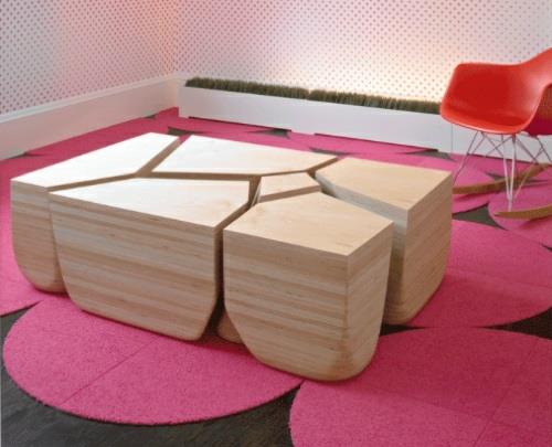 luova modulaarinen puinen pöytäsuunnittelu alkuperäinen