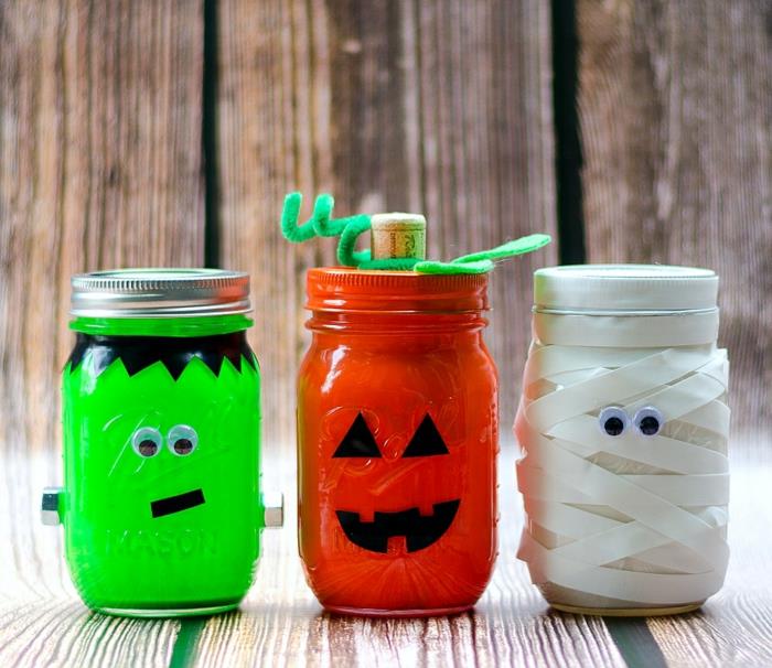 luovat käsityöt muurauspurkit halloween -sisustusideoita