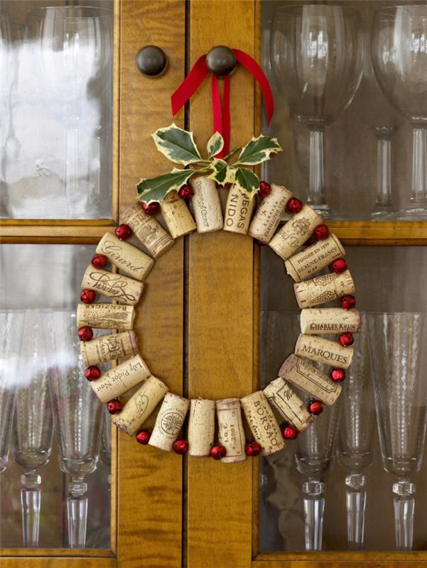 luova käsityö korkki joulu seppele deco ideoita joulu
