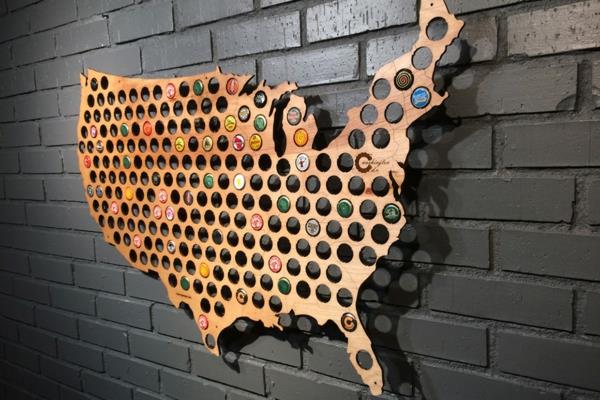 luova tinkiminen kartoittaa Yhdysvaltain olutpullon korkit