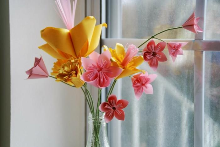 luovia käsitöitä paperikukkia origami deco -ideoita
