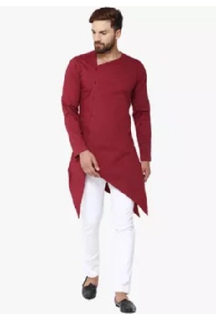 Maroon Solid Kurta Pyjama