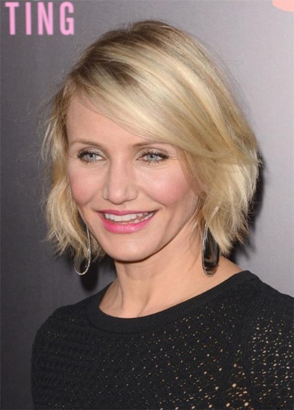 lyhyet kampaukset moderni 2015 Cameron Diaz Classic Bob